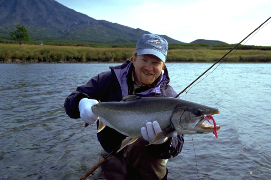 Large Arctic Char at the outlet of Kronotskye Lake on the central Pacific coast of Kamchatka, Russia.
